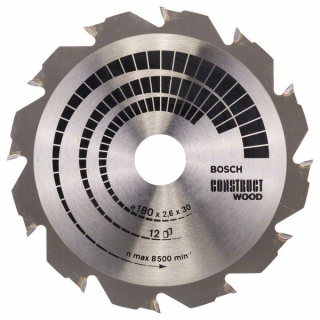 Bosch Pílový kotúč Construct Wood 180 x 30/20 x 2,6 mm; 12 1ks 2608640632