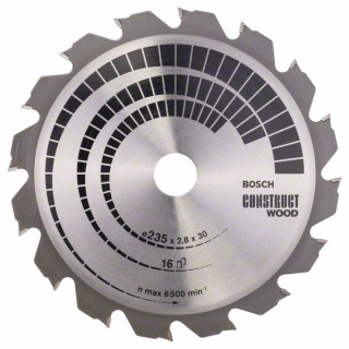 Bosch Pílový kotúč Construct Wood 235 x 30/25 x 2,8 mm; 16 1ks 2608640636