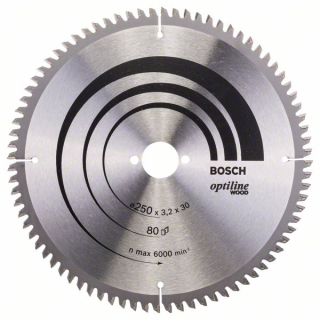 Bosch Pílový kotúč Optiline Wood 250 x 30 x 3,2 mm, 80 1ks 2608640645