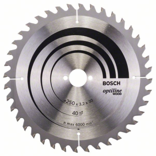 Bosch Pílový kotúč Optiline Wood 250 x 30 x 3,2 mm, 40 1ks 2608640670
