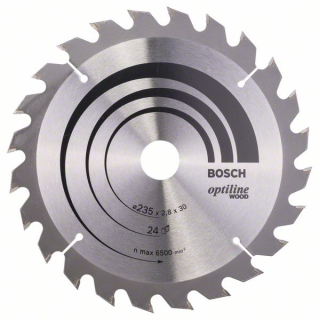 Bosch Pílový kotúč Optiline Wood 235 x 30/25 x 2,8 mm, 24 1ks 2608640725