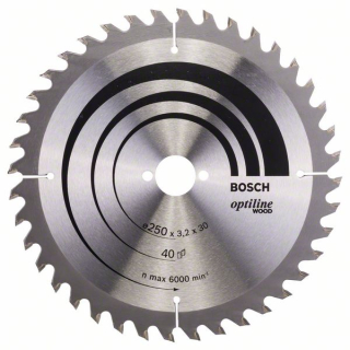 Bosch Pílový kotúč Optiline Wood 250 x 30 x 3,2 mm, 40 1ks 2608640728