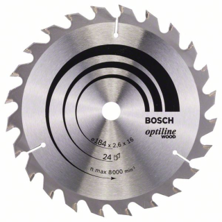 Bosch Pílový kotúč Optiline Wood 184 x 16 x 2,6 mm, 24 1ks 2608640817