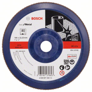 Bosch Fibrový brúsny kotúč X571, Best for Metal D = 180 mm; G = 80, priamy 1ks 2608607344