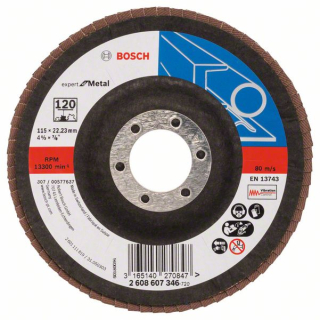 Bosch Fibrový brúsny kotúč X551, Expert for Metal D = 115 mm; G = 120, uhlový 1ks 2608607346