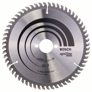 Bosch Pílový kotúč Optiline Wood 190 x 30 x 2,6 mm, 60 1ks 2608641188