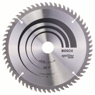 Bosch Pílový kotúč Optiline Wood 235 x 30/25 x 2,8 mm, 60 1ks 2608641192