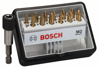 Bosch 12+1-dielna súprava skrutkovacích hrotov Robust Line M Max Grip 25 mm, 12+1-dielna súprava 13ks 2607002578