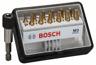 Bosch 12+1-dielna súprava skrutkovacích hrotov Robust Line M Max Grip 25 mm, 12+1-dielna súprava 13ks 2607002579