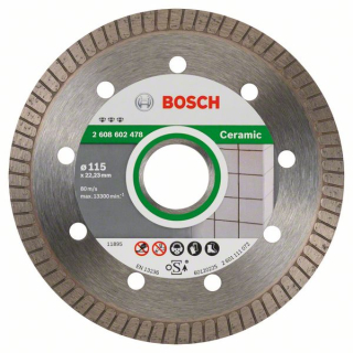 Bosch Diamantový rezací kotúč Best for Ceramic Extra-Clean Turbo 115 x 22,23 x 1,4 x 7 mm 1ks 2608602478