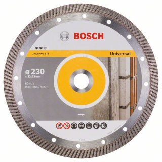 Bosch Diamantový rezací kotúč Expert for Universal Turbo 230 x 22,23 x 2,8 x 12 mm 1ks 2608602578