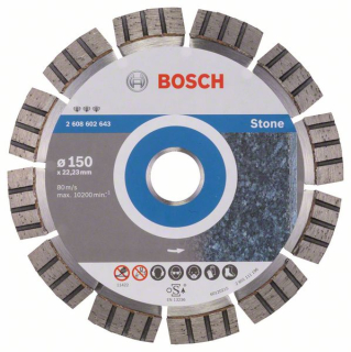 Bosch Diamantový rezací kotúč Best for Stone 150 x 22,23 x 2,4 x 12 mm 1ks 2608602643