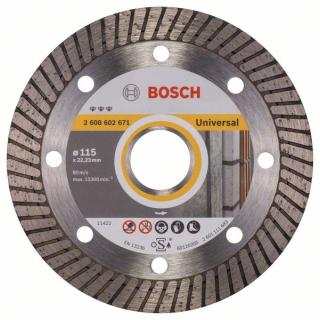Bosch Diamantový rezací kotúč Best for Universal Turbo 115 x 22,23 x 2,2 x 12 mm 1ks 2608602671