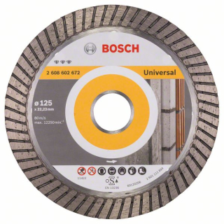 Bosch Diamantový rezací kotúč Best for Universal Turbo 125 x 22,23 x 2,2 x 12 mm 1ks 2608602672