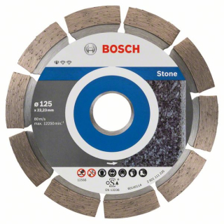 Bosch Diamantový rezací kotúč Standard for Stone 125 x 22,23 x 1,6 x 10 mm 10ks 2608603236