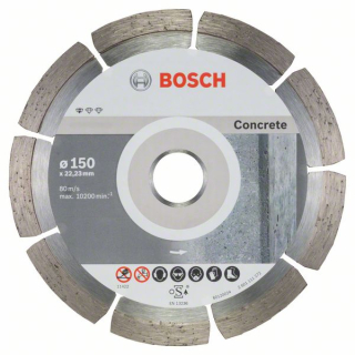 Bosch Diamantový rezací kotúč Standard for Concrete 150 x 22,23 x 2 x 10 mm 10ks 2608603241