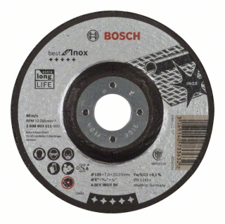 Bosch Obrusovací kotúč s prelisom Best for Inox A 30 V INOX BF, 125 mm, 7,0 mm 1ks 2608603511