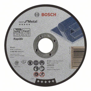 Bosch Rovný rezací kotúč Best for Metal - Rapido A 60 W BF, 125 mm, 1,0 mm 1ks 2608603514