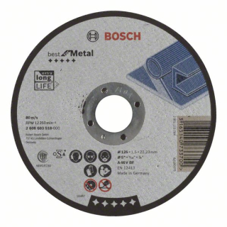 Bosch Rovný rezací kotúč Best for Metal A 46 V BF, 125 mm, 1,5 mm 1ks 2608603518