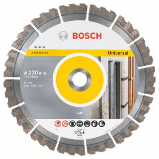 Bosch Diamantový rezací kotúč Best for Universal 230 x 22,23 x 2,4 x 15 mm 1ks 2608603633