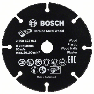Univerzálny rezný kotúč Carbide Multi Wheel pre Bosch GWS 12V-76 2608623011