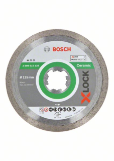 Diamantový rezací kotúč Bosch X-LOCK Standard for Ceramic, 125 x 22,23 x 1,6 x 7 1ks 2608615138