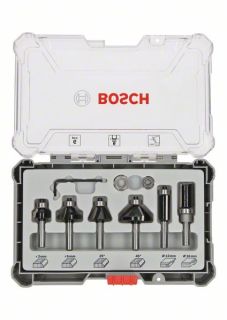 Bosch Sada fréz 6ks, ohraňovacie frézy, 6 mm stopka 6ks 2607017468