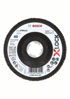 Lamelový brúsny kotúč s prelisom Bosch X-LOCK Best for Metal X571 115 mm, G 40 1 ks  2608619197