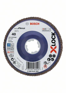 Lamelový brúsny kotúč Bosch X-LOCK Best for Meral X571 115 mm, G 40 1 ks  2608619205