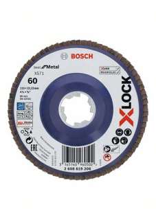 Lamelový brúsny kotúč Bosch X-LOCK Best for Meral X571 115 mm, G 60 1 ks 2608619206
