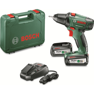 Aku vŕtací skrutkovač Bosch PSR 14,4 LI-2 Compact (2x 2.5Ah) 060397340P
