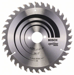 Bosch Pílový kotúč Optiline Wood 190 x 30 x 2,6 mm, 36 1ks 2608640616