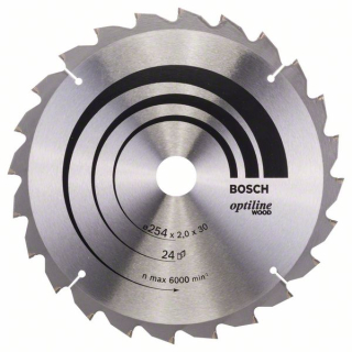 Bosch Pílový kotúč Optiline Wood 254 x 30 x 2,0 mm, 24 1ks 2608640434