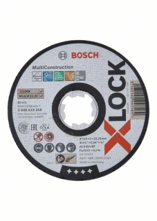 Rezací kotúč Bosch X-LOCK Multi Material 115 x 1 x 22,23 ACS 60 V BF 1ks 2608619268