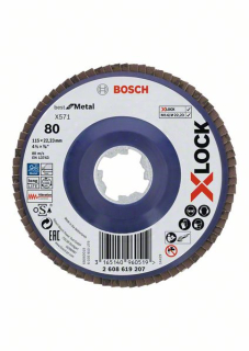 Lamelový brúsny kotúč Bosch X-LOCK Best for Meral X571 115 mm, G 80 1 ks  2608619207
