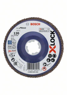 Lamelový brúsny kotúč Bosch X-LOCK Best for Meral X571 125 mm, G 120 1 ks  2608619212